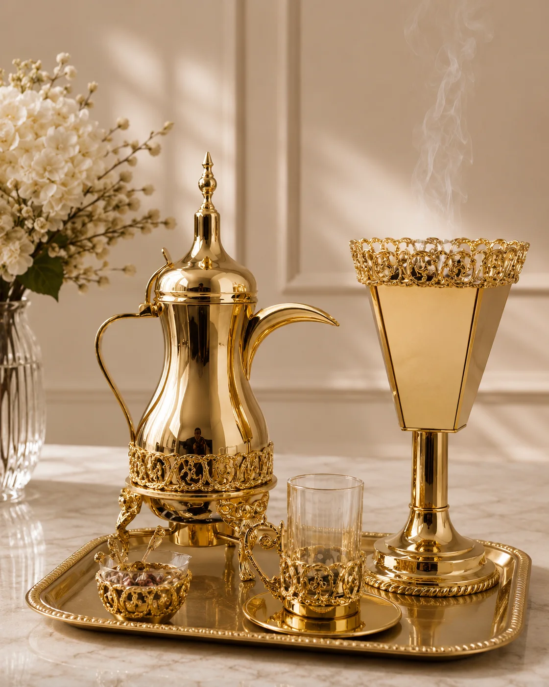 Dallah & Incense Service by TABCO Silverware
